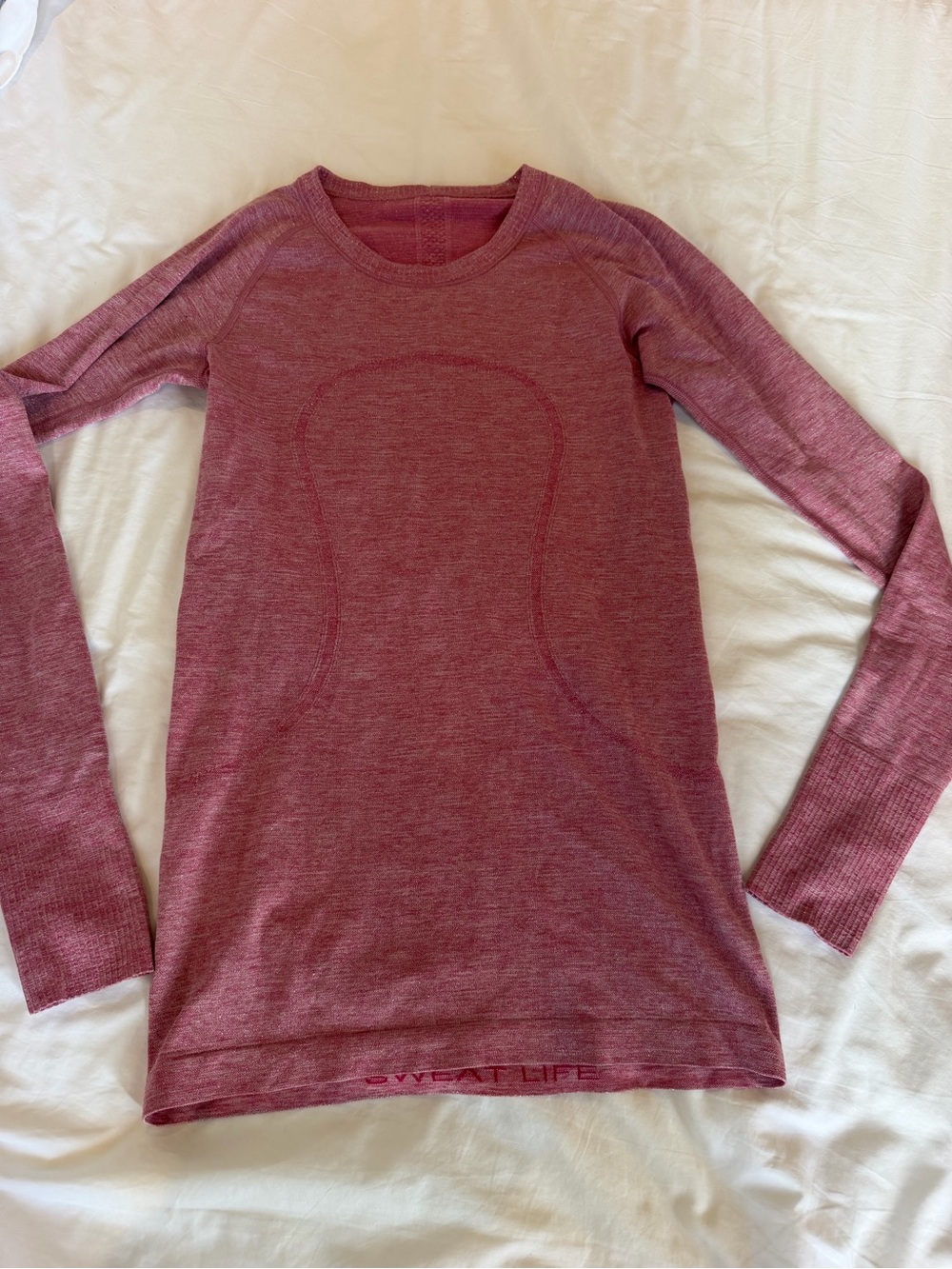 lululemon athletica long sleeve swiftly tech in sparkly pink
